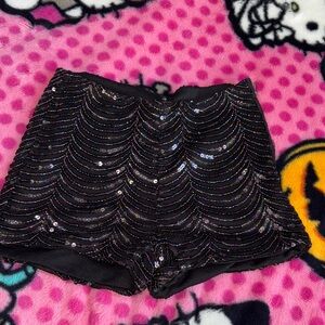 Charlotte Russe Black Sequin Shorts